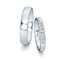 Eheringe Modern/Romance mit Diamant-Pavé 0,22ct