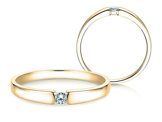 Verlobungsring Infinity Petite in 14K Gelbgold mit Diamant 0,03ct
