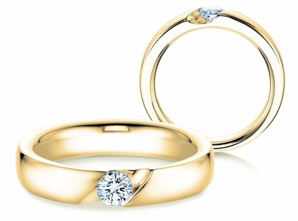 Verlobungsring Italic in 14K Gelbgold mit Diamant 0,50ct H/SI