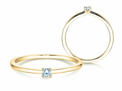 Verlobungsring Classic 4 in 14K Gelbgold mit Diamant 0,05ct H/SI