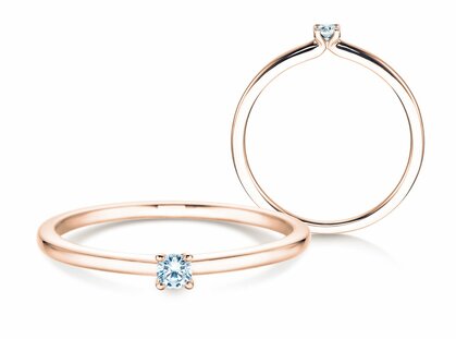 Verlobungsring Classic 4 in 14K Roségold mit Diamant 0,05ct H/SI