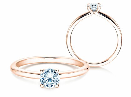 Verlobungsring Classic 4 in 14K Roségold mit Diamant 0,30ct G/SI