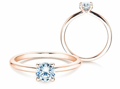 Verlobungsring Classic 4 in 14K Roségold mit Diamant 0,50ct G/SI