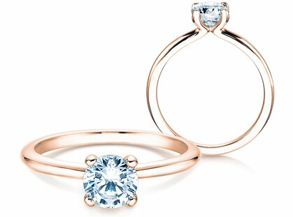 Verlobungsring Classic 4 in 14K Roségold mit Diamant 1,00ct H/SI