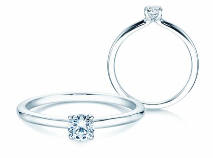 Verlobungsring Classic 4 in Platin 950/- mit Diamant 0,25ct G/SI