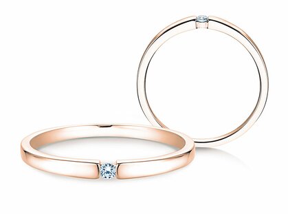 Verlobungsring Infinity Petite in 14K Roségold mit Diamant 0,03ct G/SI