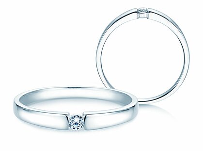 Verlobungsring Infinity Petite in 14K Weißgold mit Diamant 0,06ct G/SI