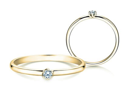 Verlobungsring Melody in 14K Gelbgold mit Diamant 0,05ct G/SI