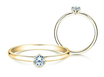 Verlobungsring Melody in 14K Gelbgold mit Diamant 0,20ct G/IF