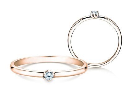 Verlobungsring Melody in 14K Roségold mit Diamant 0,07ct G/SI