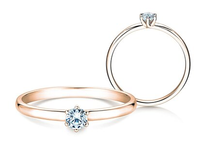 Verlobungsring Melody in 14K Roségold mit Diamant 0,20ct G/IF