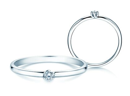 Verlobungsring Melody in Silber 925/- mit Diamant 0,05ct G/SI