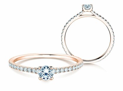 Verlobungsring Pure Diamond in 14K Roségold mit Diamanten 0,49ct G/SI