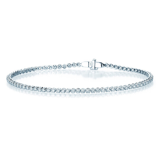 Tennisarmband in 18K Weißgold, 17cm