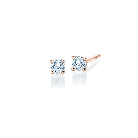 Ohrstecker Modern in 14K Roségold mit Diamanten 0,15ct