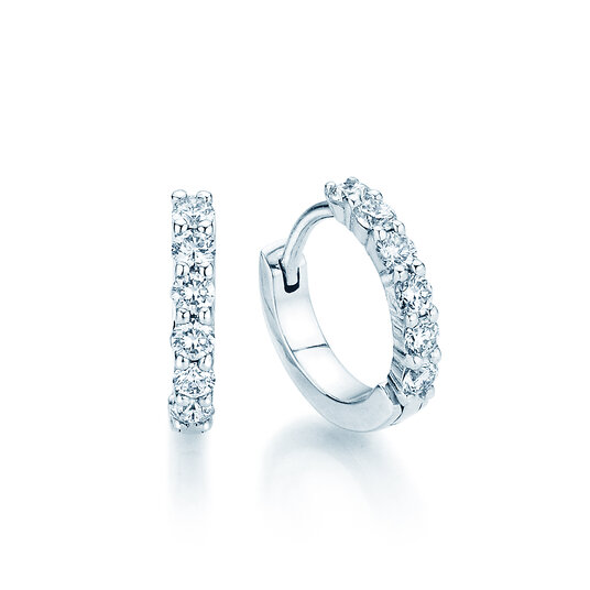 Creolen Dawn in 18K Weißgold mit Diamanten 0,36ct