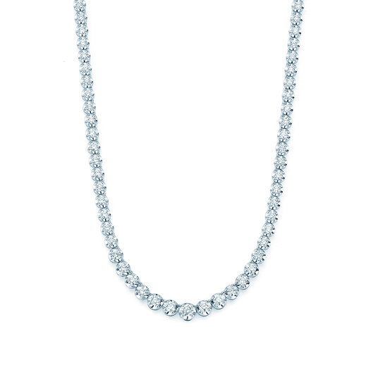 Tennis-Collier Classic in 18K Weißgold mit Diamanten 2,97