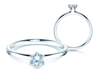 Verlobungsring Classic 6 in Platin 950/- mit Diamant 0,30ct G/SI