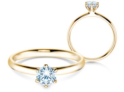 Verlobungsring Classic 6 in 14K Gelbgold mit Diamant 0,50ct G/SI