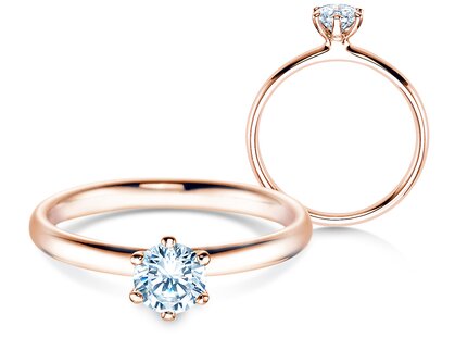 Verlobungsring Classic 6 in 14K Roségold mit Diamant 0,50ct G/SI