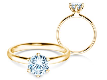 Verlobungsring Classic 6 in 14K Gelbgold mit Diamant 1,00ct G/SI