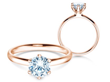 Verlobungsring Classic 6 in 14K Roségold mit Diamant 1,00ct G/SI