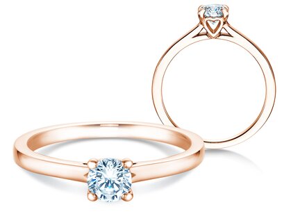 Verlobungsring Romance in 18K Roségold mit Diamant 0,40ct G/SI