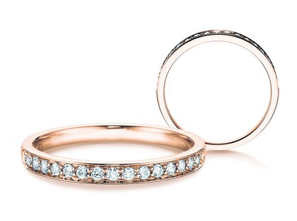 Verlobungsring Alliance in 14K Roségold mit Diamanten 0,21ct G/SI