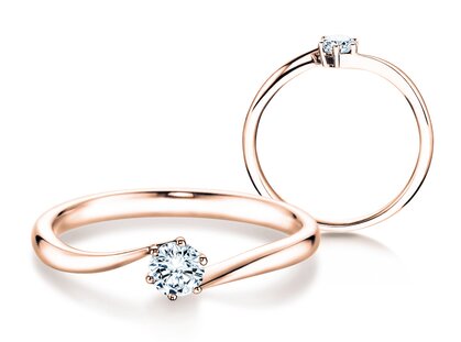 Verlobungsring Devotion in 14K Roségold mit Diamant 0,05ct H/SI