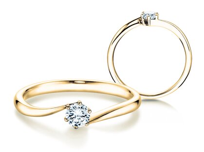 Verlobungsring Devotion in 14K Gelbgold mit Diamant 0,05ct H/SI