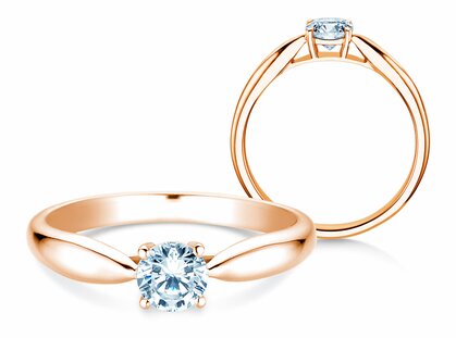 Verlobungsring Joy in 14K Roségold mit Diamant 0,25ct H/SI