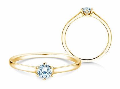 Verlobungsring Madison in 14K Gelbgold mit Diamant 0,15ct G/SI