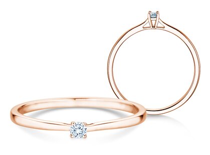 Verlobungsring Surprise in 14K Roségold mit Diamant 0,05ct G/SI