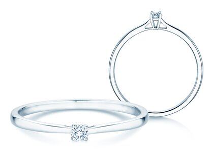 Verlobungsring Surprise in 14K Weißgold mit Diamant 0,05ct G/SI