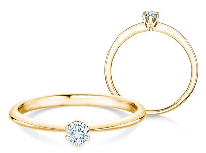 Verlobungsring The One in 14K Gelbgold mit Diamant 0,15ct G/SI