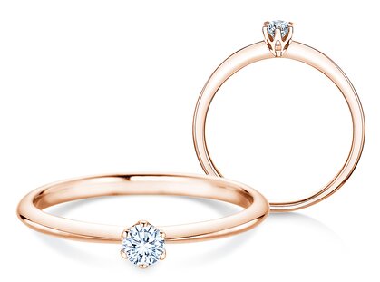 Verlobungsring The One in 14K Roségold mit Diamant 0,15ct H/SI