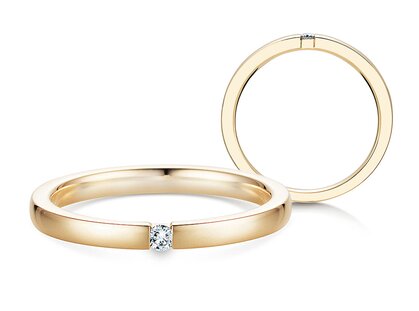 Verlobungsring Infinity in 14K Gelbgold mit Diamant 0,03ct H/SI