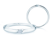 Verlobungsring Italic Petite in Platin 950/- mit Diamant 0,04ct G/SI