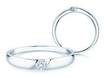 Verlobungsring Italic Petite in Silber 925/- mit Diamant 0,11ct G/SI