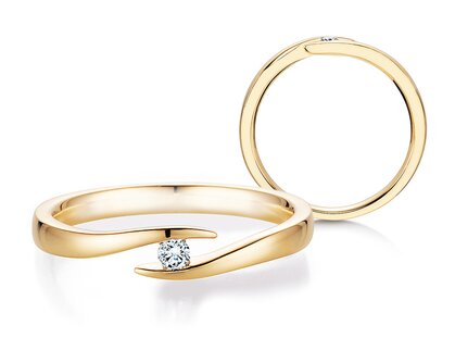 Verlobungsring Twist in 14K Gelbgold mit Diamant 0,03ct G/SI